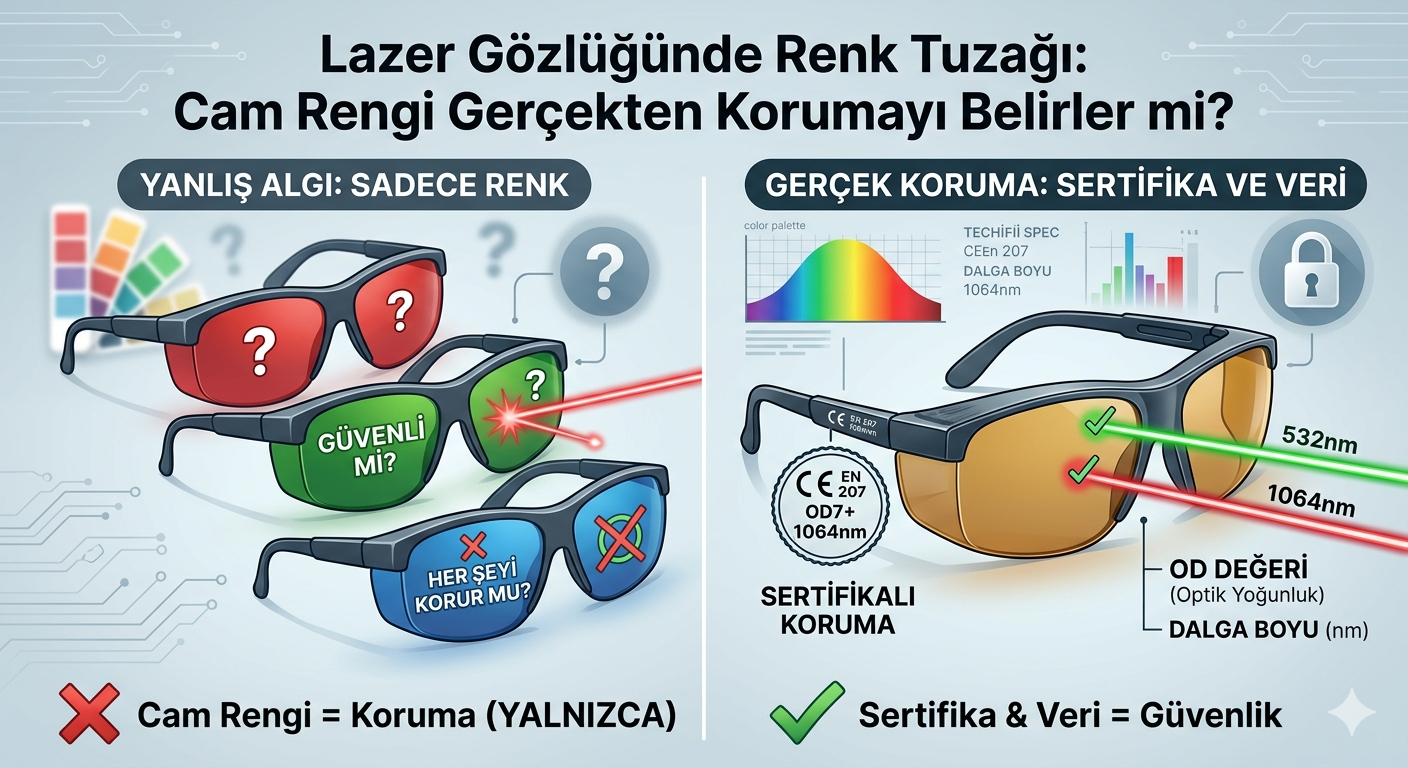 Lazer Gözlüğünde Renk Tuzağı: Cam Rengi Gerçekten Korumayı Belirler mi?
