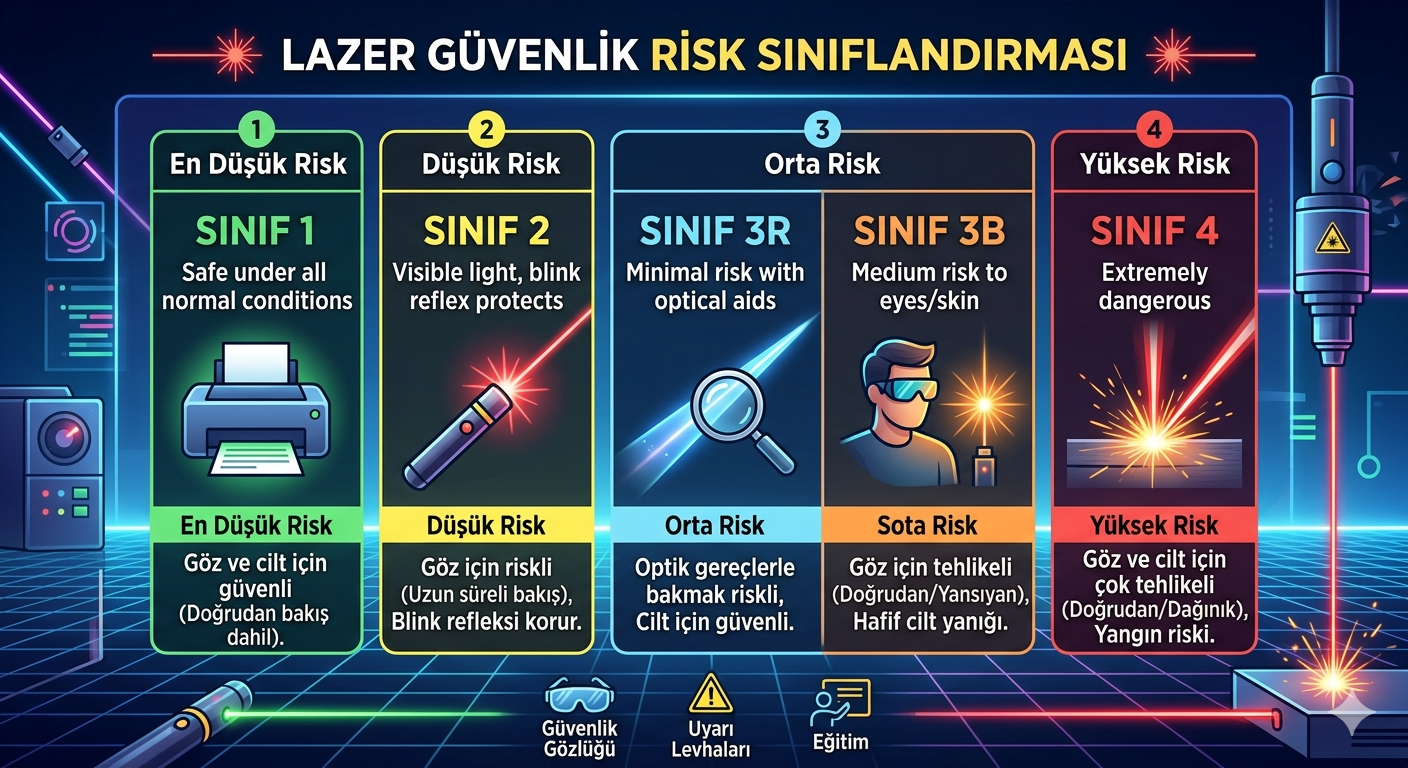 Lazer Güvenlik Risk Sınıflandırması: Hangi Dalga Boyu Ne Kadar Tehlikeli?